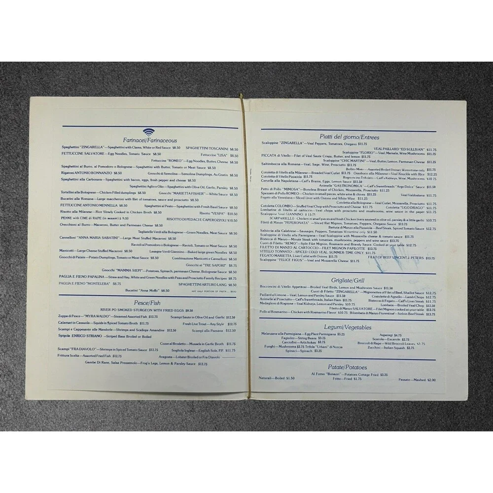 Vintage 1970s Home Lines Cruise Ship Dinner Menu Columbus Isabella Mercier Art